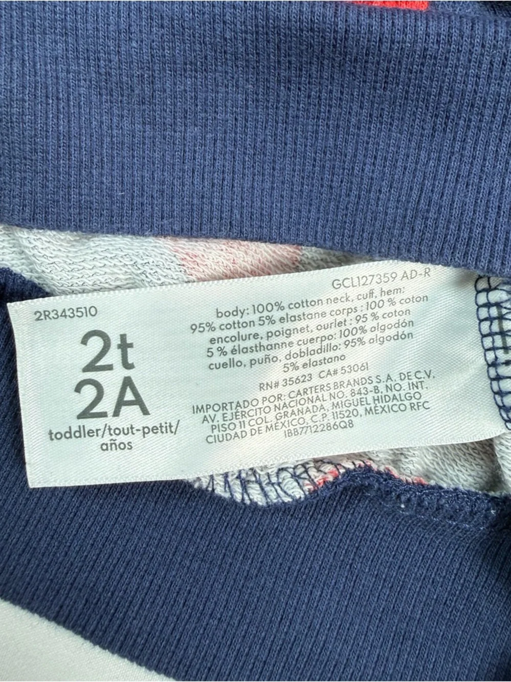 CARTERS Girls Apple Print Sweatshirt 2T‎ Navy Red Fruit Cozy Cottagecore Preppy